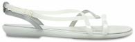 Womens Crocs Isabella Gladiator Sandals Oyster / Pearl White