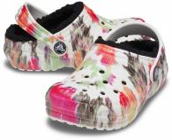 CROCS CLASSIC LINED TIE DYE GRAPHIC CLOG KIDS Black / Multi