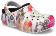 CROCS CLASSIC LINED TIE DYE GRAPHIC CLOG KIDS Black / Multi