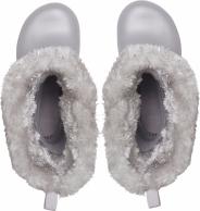 Girls Crocband Lodge Point Metallic Winter Boot  Silver Metallic