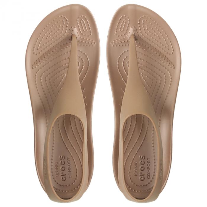 crocs serena flip bronze