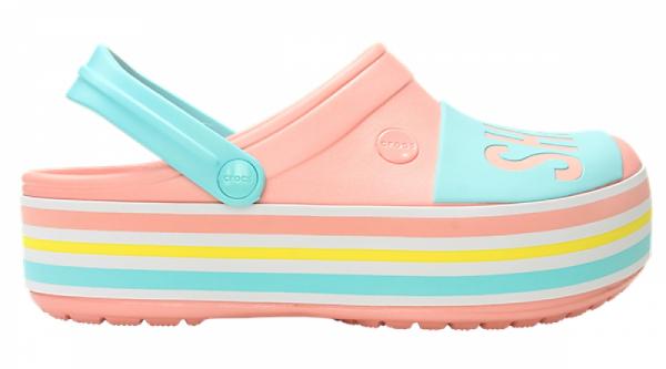 Crocband platform deals bold color clog