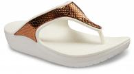 Women’s Crocs Sloane Metallic Texture Flip Bronze / Oyster