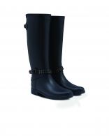 Womens Refined Adjustable Tall Studded Wellington Boots Navy