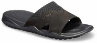 Crocs Swiftwater Leather Slide Black / Black