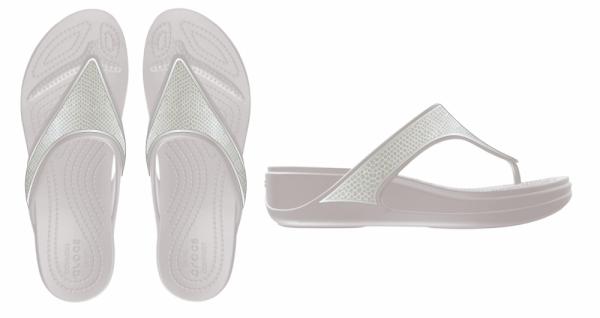 Crocs Monterey Metallic Wedge Flip