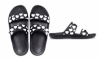 Crocs Classic Heart Print Clog Sandal Black / White