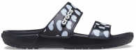 Crocs Classic Heart Print Clog Sandal Black / White
