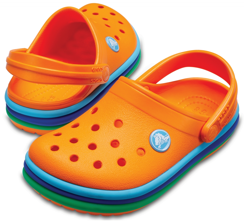 crocband rainbow band clog