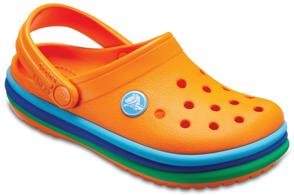 crocband rainbow band clog