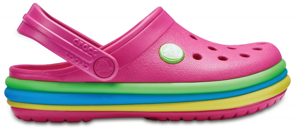 crocband rainbow band clog