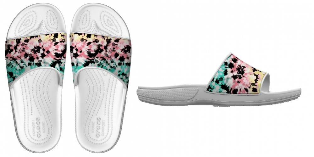 croc slides tie dye