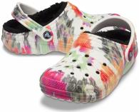 Crocs Classic Lined Tie Dye Clog Black/Multi