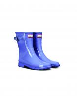 Womens Refined Slim Fit Short Gloss Wellington Boots ADDER BLUE