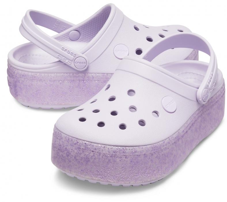 platform crocs lavender