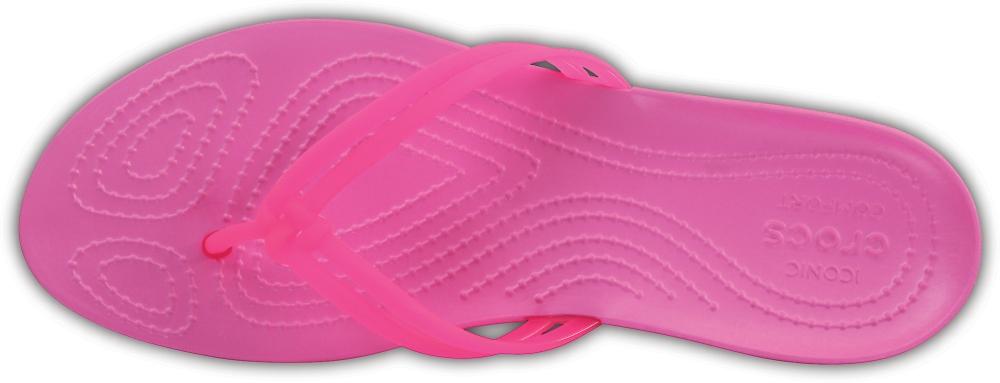 Crocs ISABELLA FLIP Ladies Womens Sandals Flip Flops Vibrant Pink/Party Pink 