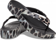 Womens Classic Platform Animal Remix Flip Black/Leopard