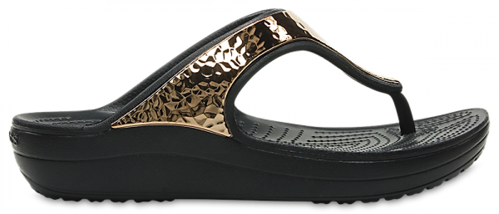 women's crocs sloane hammered metallic flip
