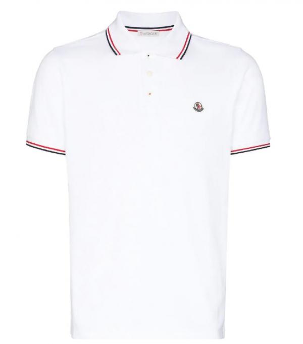 MONCLER TRICOLOR DETAILED COTTON POLO SHIRT