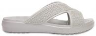 Crocs Sloane Embellished Cross-Strap Sandal Platinum